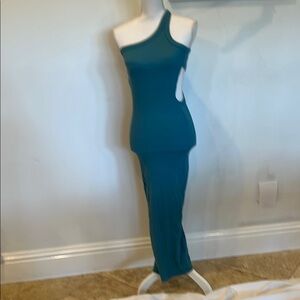 The Line by K - Elegant Teal One-Shoulder Dress, P